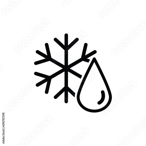 snowflake with water drop icon. melting icon