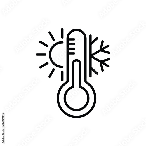 Thermometer icon vector. Cold weather icon. hot weather.  Temperature sign 