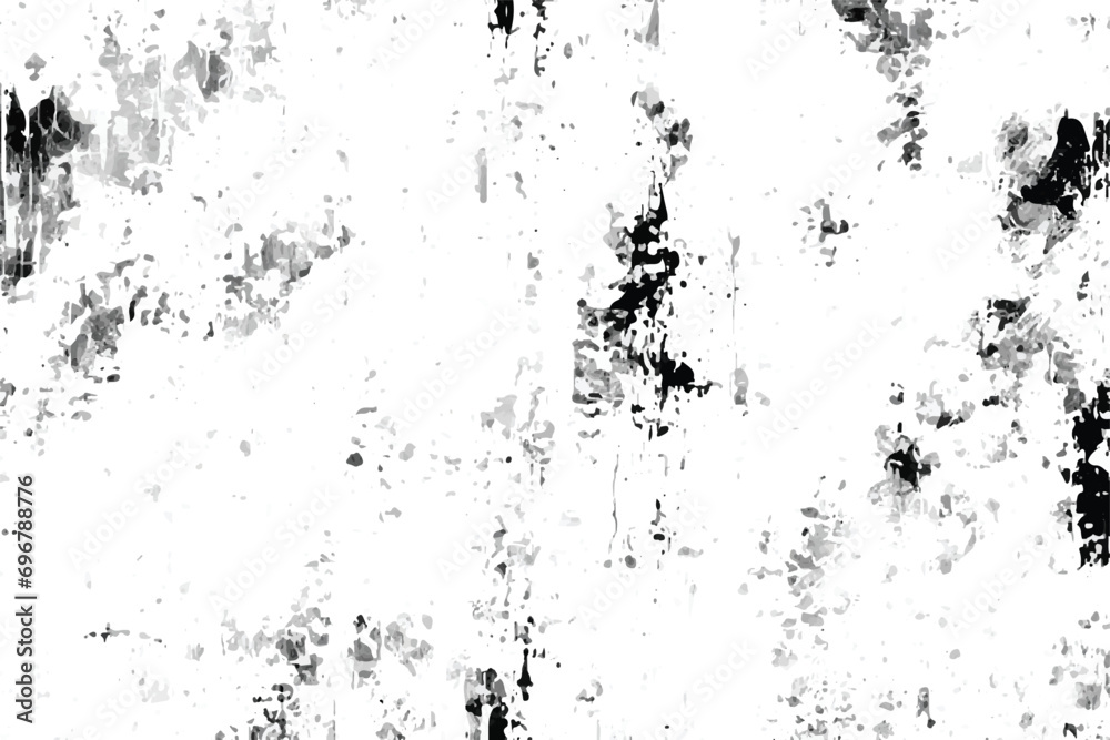Black and white Grunge Texture. Grunge background of black and white. Abstract illustration texture of cracks, chips, dot. Dark grainy texture on white background. Dust overlay textured. Abstract art.
