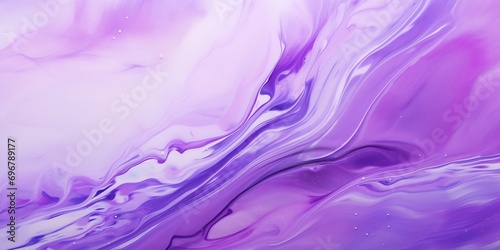 Abstract fluid art background light purple and lilac colors. Liquid marble. Acrylic painting on canvas with violet shiny gradient. Alcohol ink backdrop with pearl wavy pattern. : Generative AI