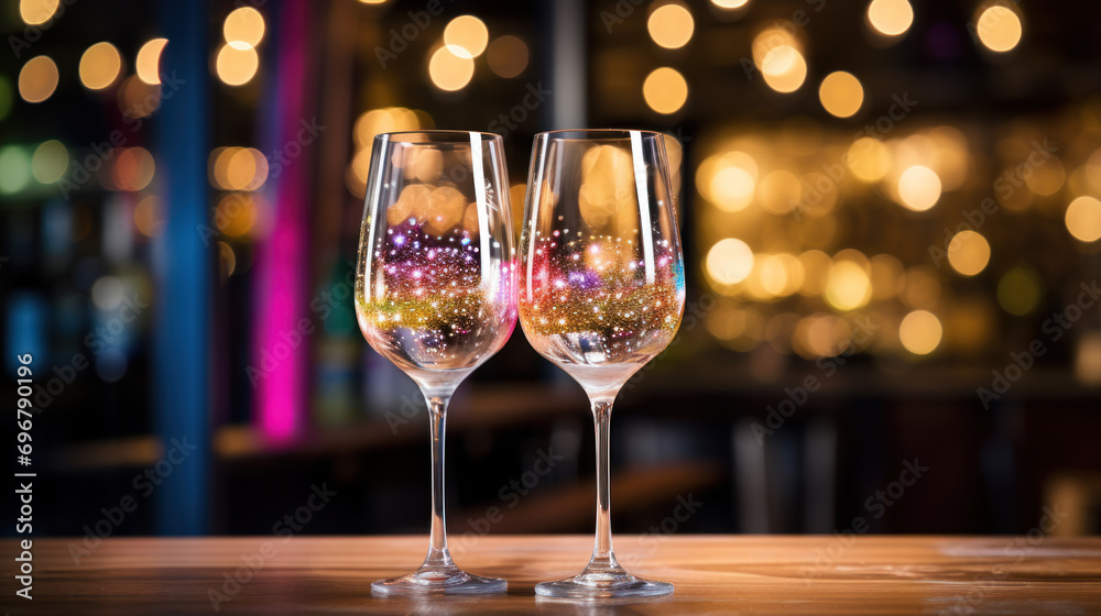 Two glasses of sparkling wine Two glasses of sparkling wine
