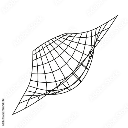 retrofuturistic grid. Digital cyber retro design element. Geometry for poster, cover, merch in retrowave style. Vector