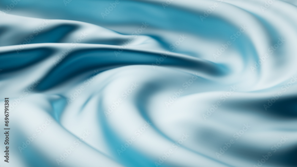 Obraz premium Satin soft fabric background with swirls and pleats, 3d rendering