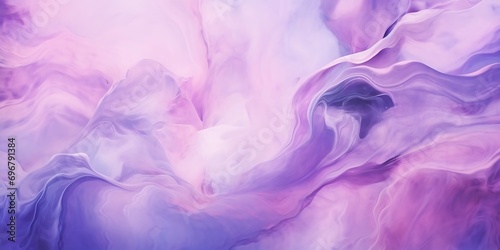 Abstract fluid art background light purple and lilac colors. Liquid marble. Acrylic painting on canvas with violet shiny gradient. Alcohol ink backdrop with pearl wavy pattern. : Generative AI photo