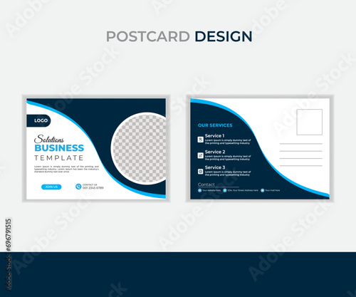 Digital modern  business postcard design template