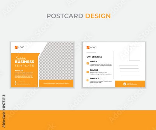 Digital modern  business postcard design template