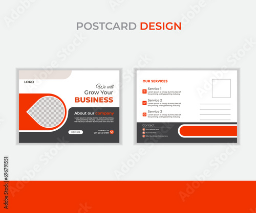 Digital modern  business postcard design template
