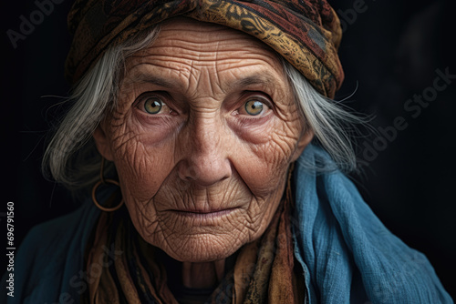 An authentic portrait of a naturally beautiful elderly woman