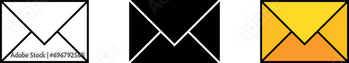 Mail, email icon lined, isolated and colored style. Vector illustration