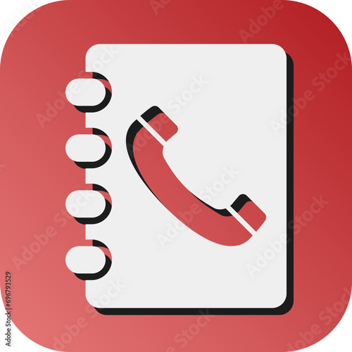 Phonebook Vector Glyph Gradient Background Icon Design