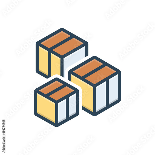 Color illustration icon for packaging