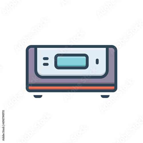 Color illustration icon for inverter