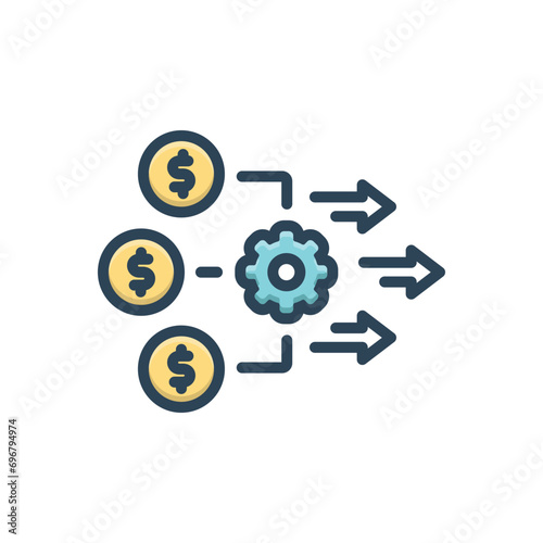 Color illustration icon for operational cost