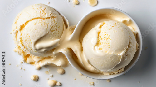 vanilla cream on a white background photo