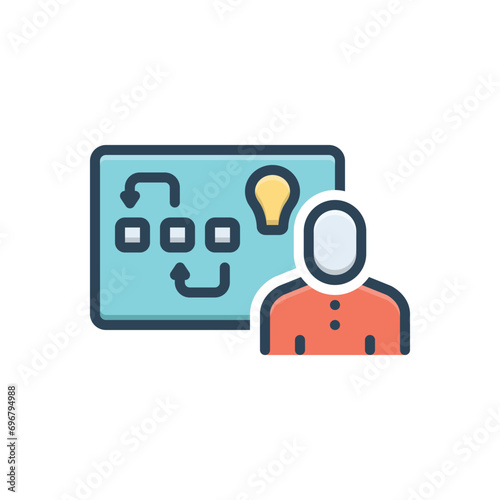 Color illustration icon for planning