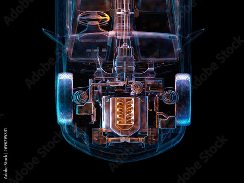 Transparent model cars.