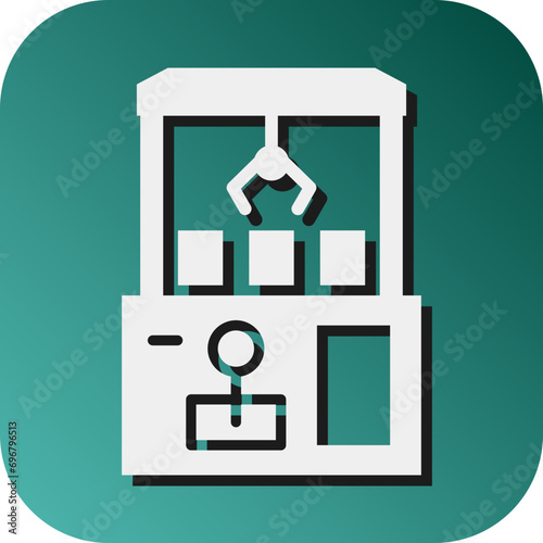Claw Machine Vector Glyph Gradient Background Icon Design