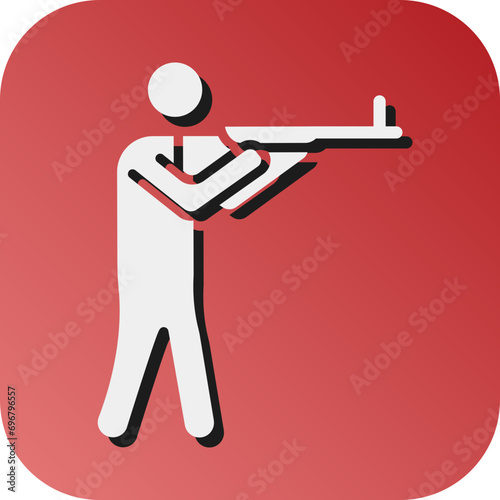 Shooting Game Vector Glyph Gradient Background Icon Design