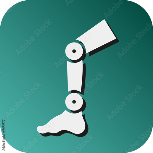 Prosthetic Vector Glyph Gradient Background Icon Design