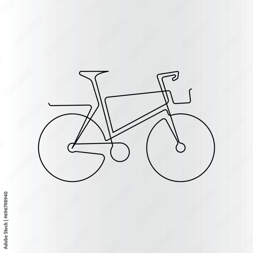 Single-line continuous bicycle drawing vector art and one-line outline bicycle illustration Single-line continuous bicycle drawing vector art and one-line outline bicycle illustration