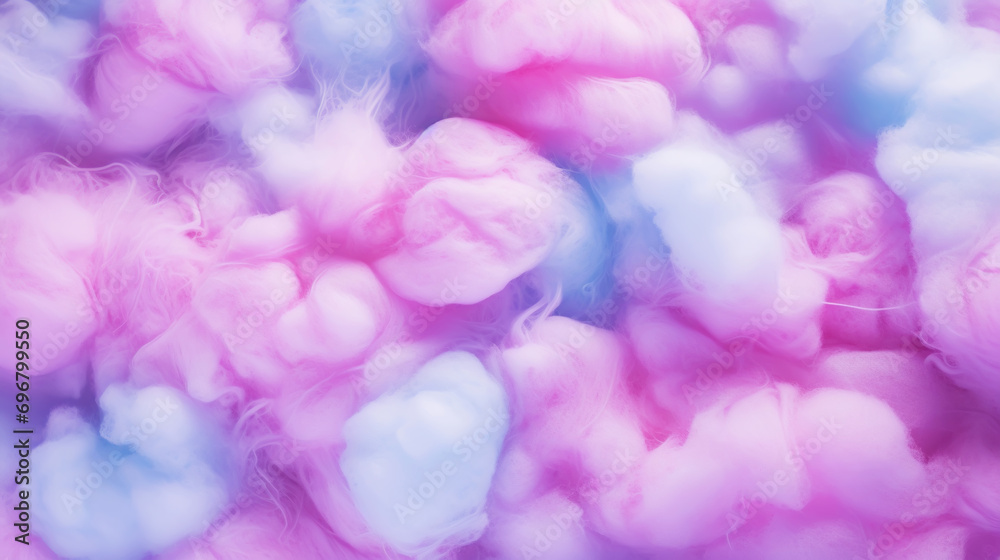 Fototapeta premium Neon pastel cotton candy background. Candy floss texture. Generative AI