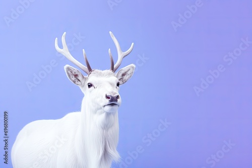 Magnificent white deer with large antlers photo