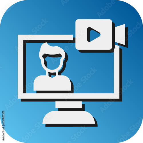 Broadcaster Vector Glyph Gradient Background Icon Design
