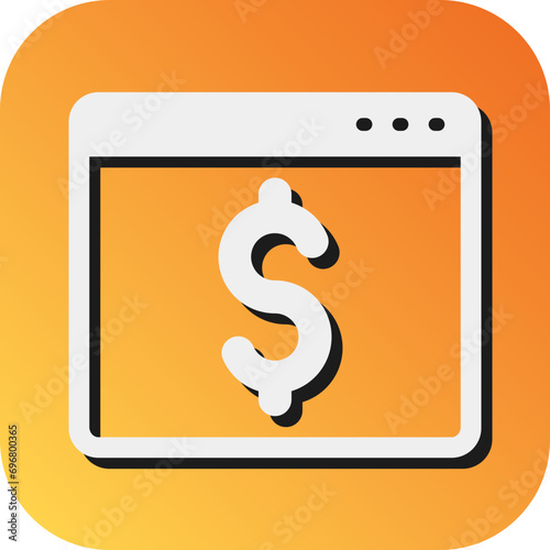 Monetize Vector Glyph Gradient Background Icon Design