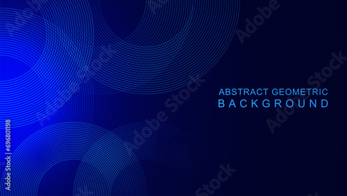 Abstract blue circular geometric lines background. Modern technology concept backdrop. photo