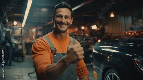 The foreman in the car repair shop photo