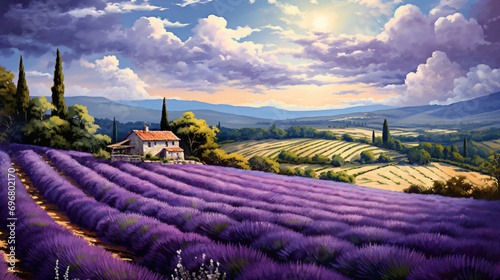 Provence landscape with lavender field