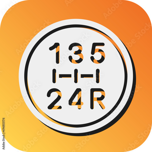 Gearshift Vector Glyph Gradient Background Icon Design