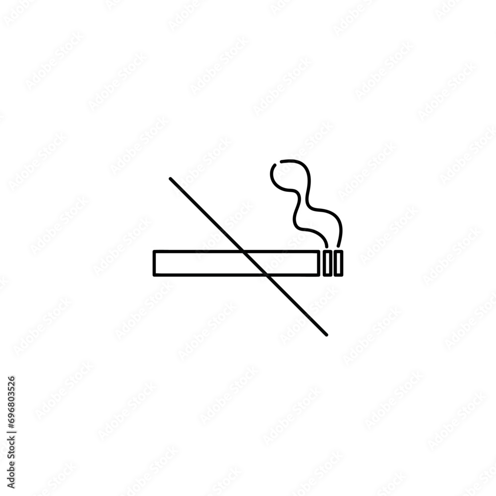 Obraz premium No smoking line icon. No smoking day sign. Stop smoking warning symbol. Editable stroke. Vector graphics