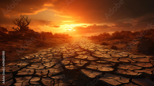Scorched earth with cracks