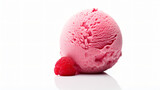 Single strawberry ice cream ball