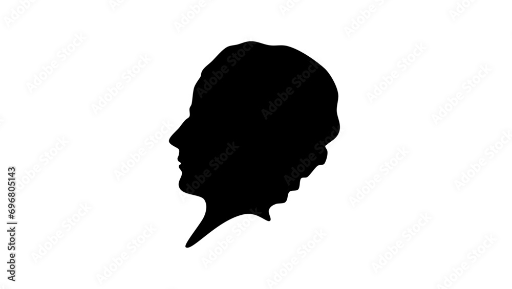 Mary Sidney silhouette, high quality vector