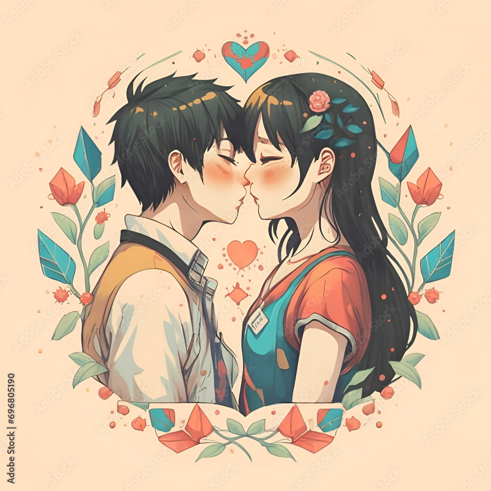 Lovely cute couple picture kissing seen Lovely cute couple picture kissing seen