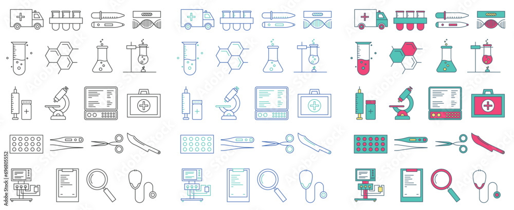 Medical Health Icon Design Set