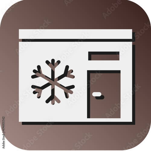 Cold Room Vector Glyph Gradient Background Icon Design