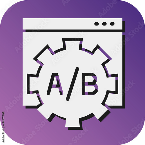 Ab Testing Vector Glyph Gradient Background Icon Design