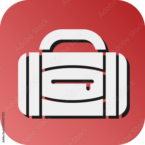 Duffle Bag Vector Glyph Gradient Background Icon Design