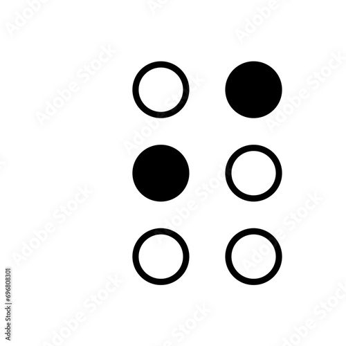 Braille alphabet letters. A Tactile Writing System for the Visually Impaired