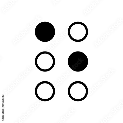 Braille alphabet letters. A Tactile Writing System for the Visually Impaired