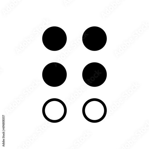 Braille alphabet letters. A Tactile Writing System for the Visually Impaired