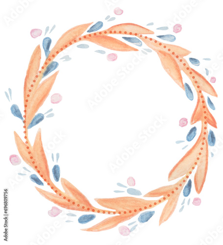 watercolor round wreath