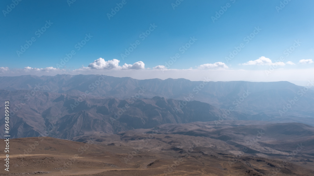 View from volcano Damavand in Elbrus mountain range, Iran