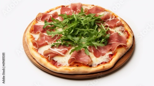 crust prosciutto and arugula pizza