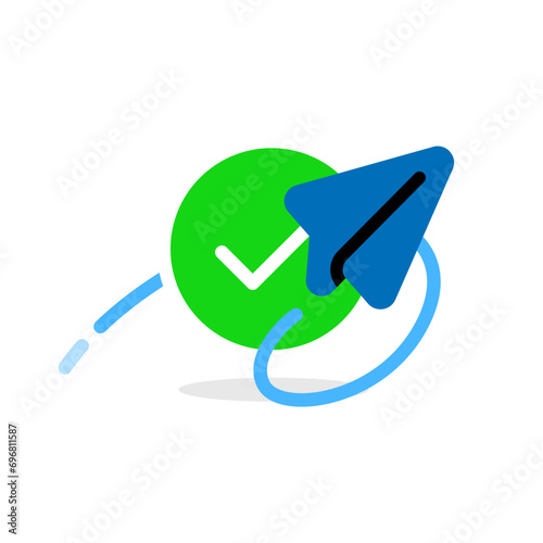 message sent successfully concept illustration flat design vector. simple graphic element for ui, infographic, icon