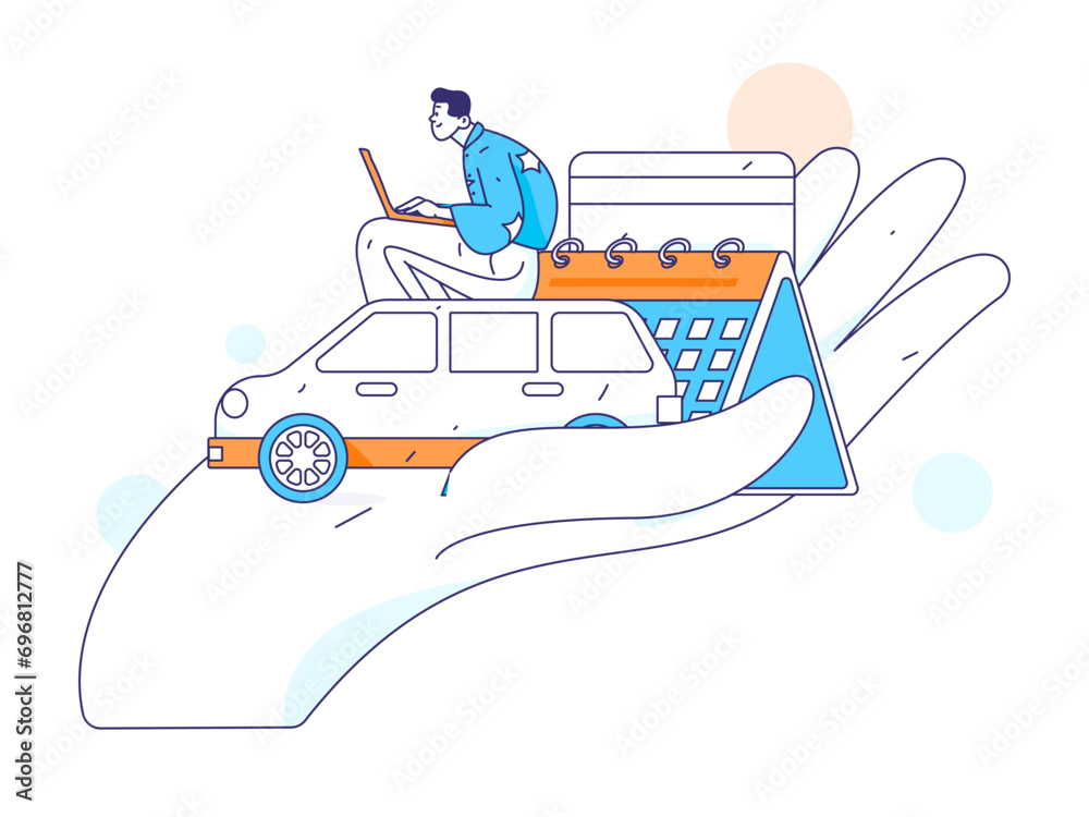 Flat vector illustration of business people operating work scene
Flat vector illustration of business people operating work scene