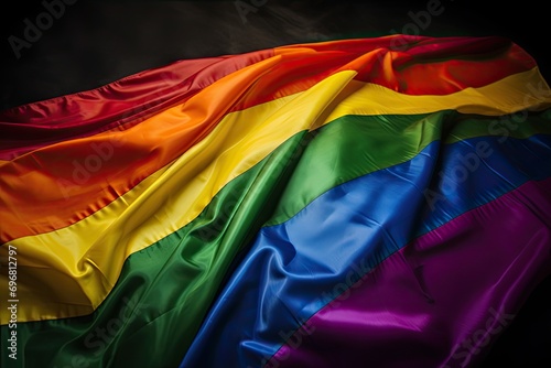 LGBTQ rainbow flag. 3d ultra-realistic illustration. Photo-like art.